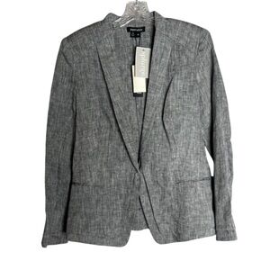 NEW PaperWhite Linen Gray Long Sleeve Blazer Jacket Women's Size 8
